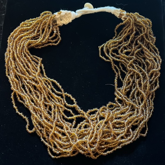 Brown and Cream Beaded Necklace - Picture 13 of 16